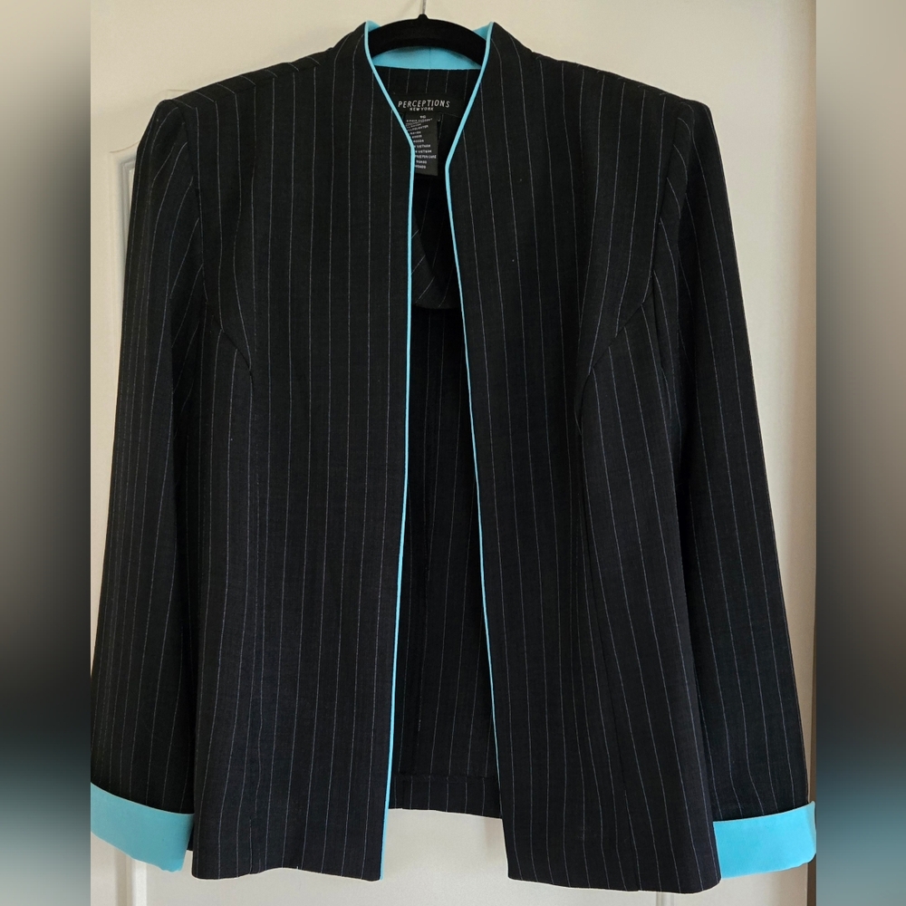Perceptions navy blue suit blazer size 16